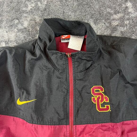 Vtg 90s Y2k Nike USC Trojans Full Zip Track Jacket Colorblock Men's XL *Read - Picture 2 of 12